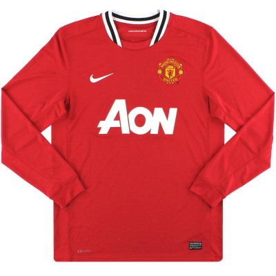 2011-12 Manchester United Nike Home Shirt L/S M